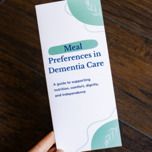 Meal preferences in dementia care guide brochure