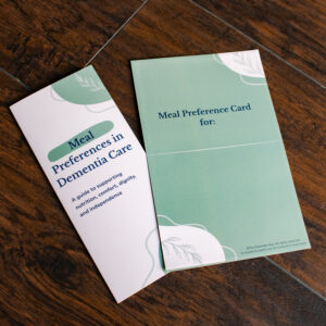 Meal preference card and meal preferences in dementia care guide